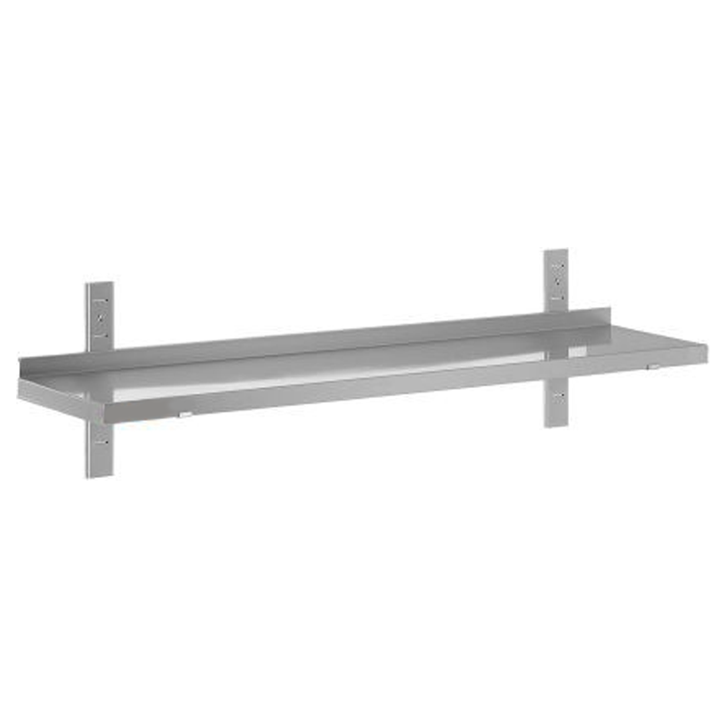 ETAGÈRE MURALE INOX PLEINE SUR CREMAILLERE 140CMX40CM